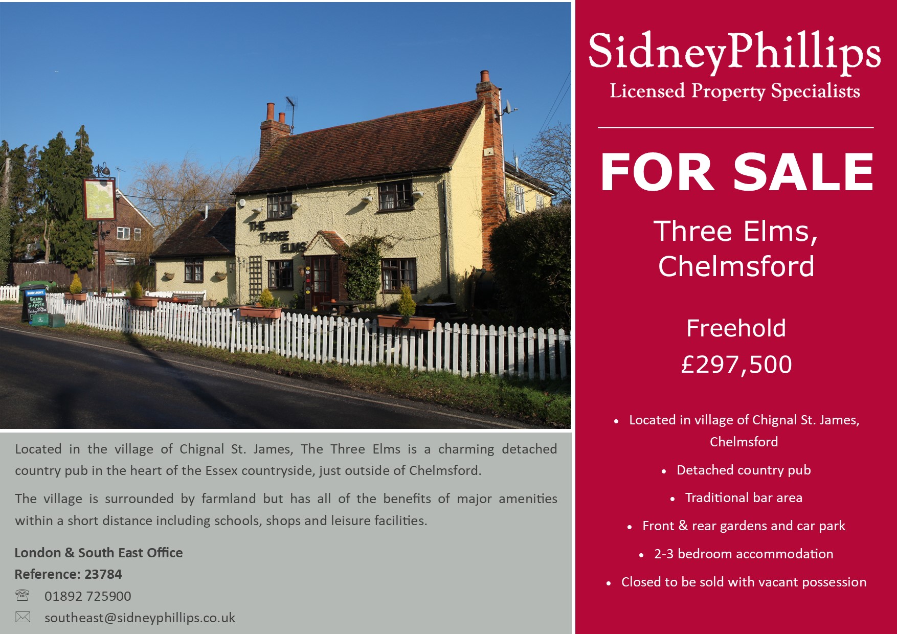 Country Village Pub in Essex Available with Sidney Phillips